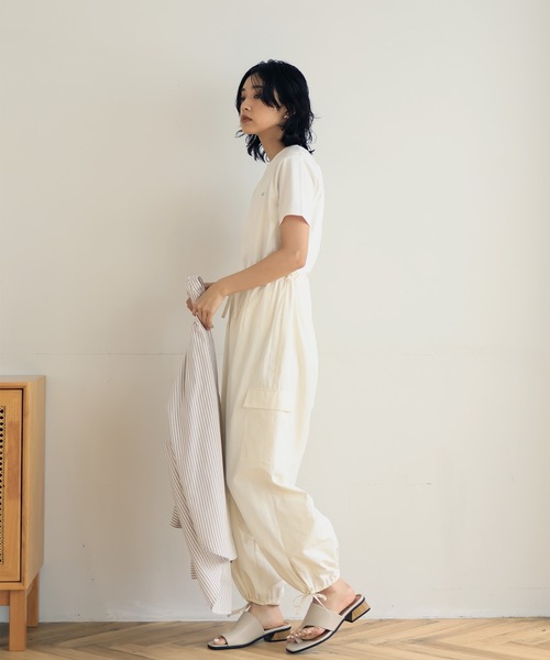  hellam（へラム）の「刺繍ロゴ コンパクトTシャツ（Tシャツ/カットソー・レディース・杢グレー/オフホワイト/ブラック/ネイビー・FREE）」の15枚目の写真
