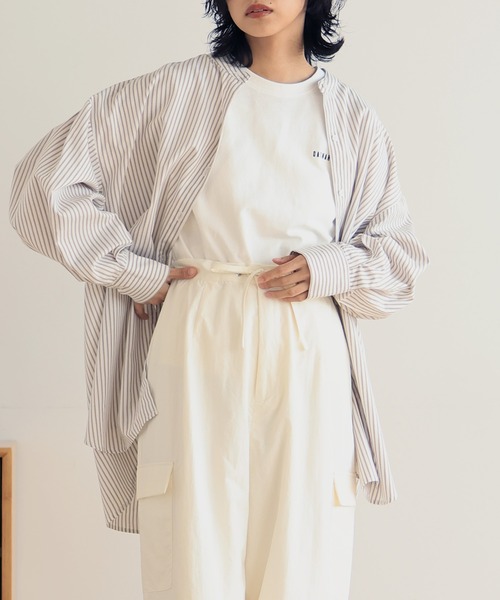  hellam（へラム）の「刺繍ロゴ コンパクトTシャツ（Tシャツ/カットソー・レディース・杢グレー/オフホワイト/ブラック/ネイビー・FREE）」の17枚目の写真