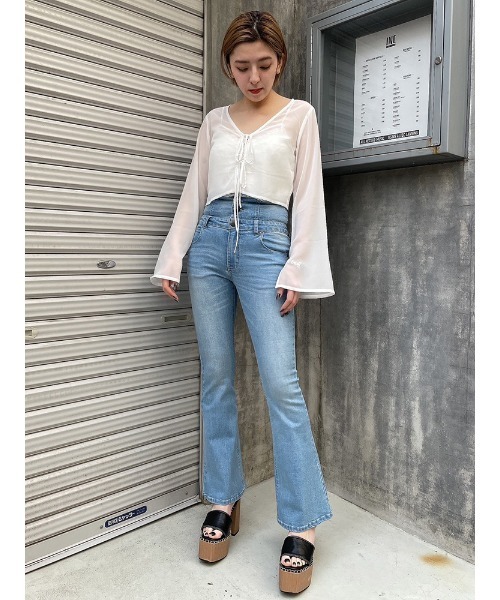 ブラウス シャツ フロントリボンシアーブラウス / 1215210707 レディース PROPORTION BODY DRESSING ブラウス シャツ フロントリボン