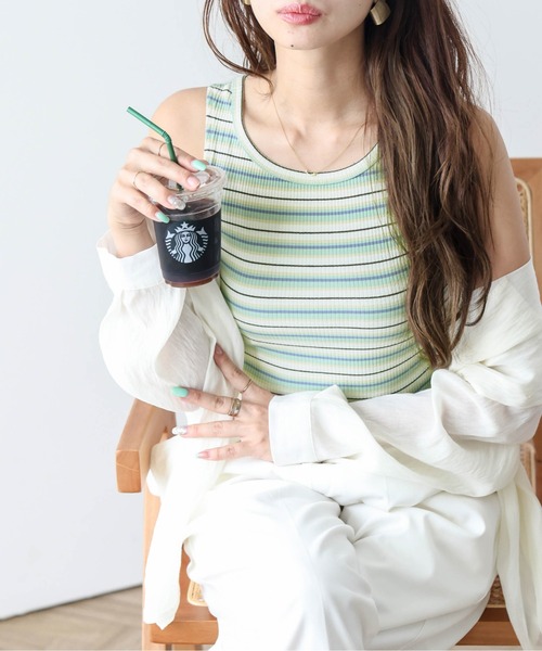 AMELY（エミリー）の「2wayリブタンクトップス（タンクトップ・レディース・ブラウン系その他/グリーン系その他/ブルー系その他/イエロー系その他・フリー）」の11枚目の写真
