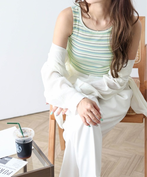 AMELY（エミリー）の「2wayリブタンクトップス（タンクトップ・レディース・ブラウン系その他/グリーン系その他/ブルー系その他/イエロー系その他・フリー）」の13枚目の写真