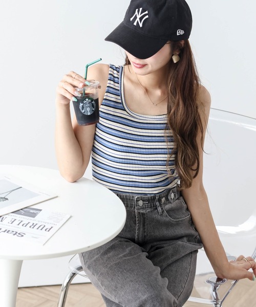 AMELY（エミリー）の「2wayリブタンクトップス（タンクトップ・レディース・ブラウン系その他/グリーン系その他/ブルー系その他/イエロー系その他・フリー）」の15枚目の写真