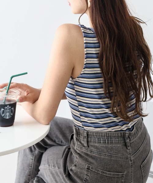 AMELY（エミリー）の「2wayリブタンクトップス（タンクトップ・レディース・ブラウン系その他/グリーン系その他/ブルー系その他/イエロー系その他・フリー）」の18枚目の写真