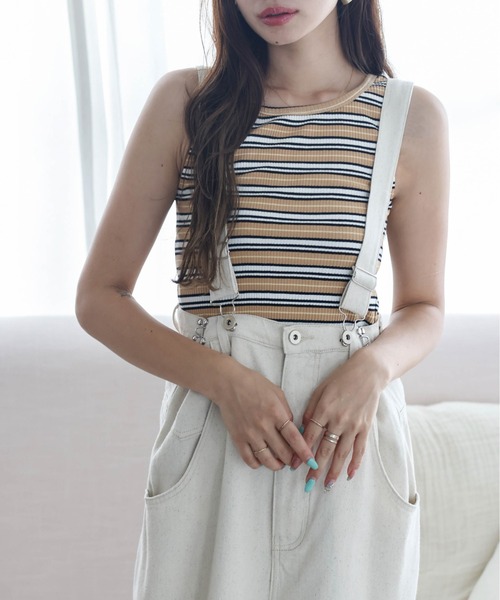 AMELY（エミリー）の「2wayリブタンクトップス（タンクトップ・レディース・ブラウン系その他/グリーン系その他/ブルー系その他/イエロー系その他・フリー）」の22枚目の写真