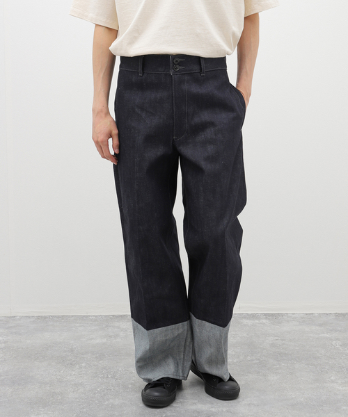 JOURNAL STANDARD J.S HOMESTEAD(ジャーナルスタンダードホームステッド)の「【J.S.Homestead】HIGH BACK TROUSERS(デニムパンツ・メンズ・ネイビー・MEDIUM/LARGE)」の2枚目の写真