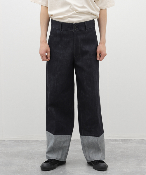 JOURNAL STANDARD J.S HOMESTEAD(ジャーナルスタンダードホームステッド)の「【J.S.Homestead】HIGH BACK TROUSERS(デニムパンツ・メンズ・ネイビー・MEDIUM/LARGE)」の4枚目の写真