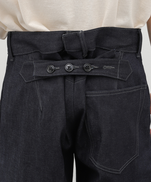 JOURNAL STANDARD J.S HOMESTEAD(ジャーナルスタンダードホームステッド)の「【J.S.Homestead】HIGH BACK TROUSERS(デニムパンツ・メンズ・ネイビー・MEDIUM/LARGE)」の8枚目の写真