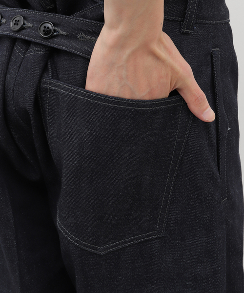 JOURNAL STANDARD J.S HOMESTEAD(ジャーナルスタンダードホームステッド)の「【J.S.Homestead】HIGH BACK TROUSERS(デニムパンツ・メンズ・ネイビー・MEDIUM/LARGE)」の9枚目の写真