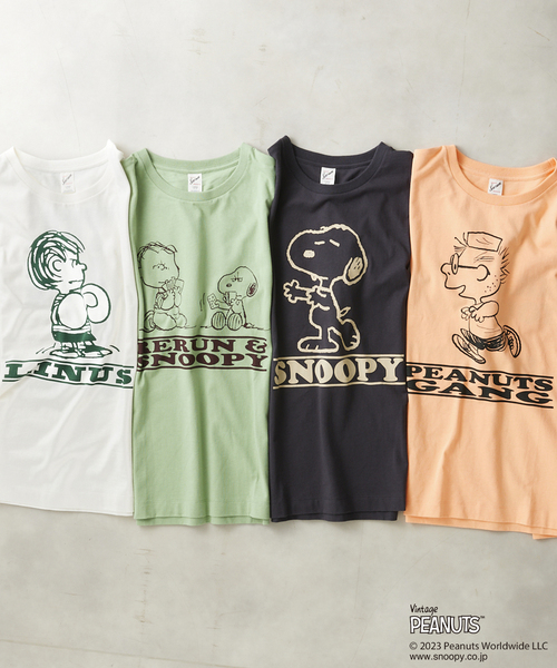 PEANUTS（ピーナッツ）の「【PEANUTS × SPORTS WEAR by relume】別注 プリントTシャツ（Tシャツ/カットソー・メンズ・ブラック系その他/アイボリー/モスグリーン/バーガンディー・MEDIUM/LARGE/X-LARGE）」の10枚目の写真