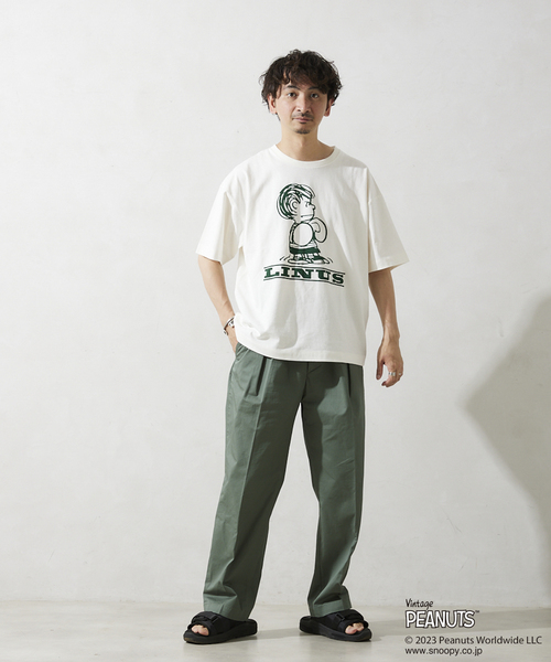 PEANUTS（ピーナッツ）の「【PEANUTS × SPORTS WEAR by relume】別注 プリントTシャツ（Tシャツ/カットソー・メンズ・ブラック系その他/アイボリー/モスグリーン/バーガンディー・MEDIUM/LARGE/X-LARGE）」の16枚目の写真
