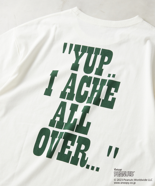 PEANUTS（ピーナッツ）の「【PEANUTS × SPORTS WEAR by relume】別注 プリントTシャツ（Tシャツ/カットソー・メンズ・ブラック系その他/アイボリー/モスグリーン/バーガンディー・MEDIUM/LARGE/X-LARGE）」の6枚目の写真