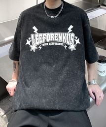 【NOWLE】ユーズド加工 プリント スミクロ 半袖 ティシャツ