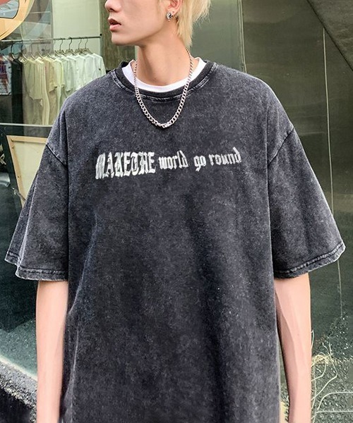 NOWLE(ノウル)の「【NOWLE】ユーズド加工 プリント スミクロ 半袖 ティシャツ(Tシャツ/カットソー・メンズ・ブラック/ブラック系1・MEDIUM/LARGE/X-LARGE)」の7枚目の写真