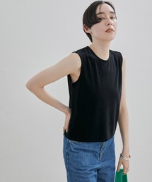 SALON adam et rope' | 【セットアップ対応・洗える】ベロアノースリーブプルオーバー(Tシャツ/カットソー)