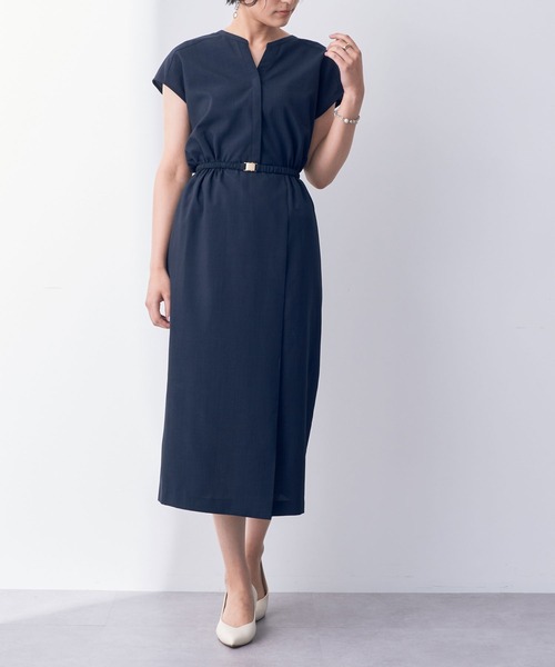 ベルト付きワンピース