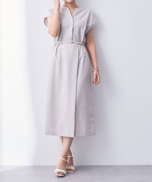 ベルト付きワンピース