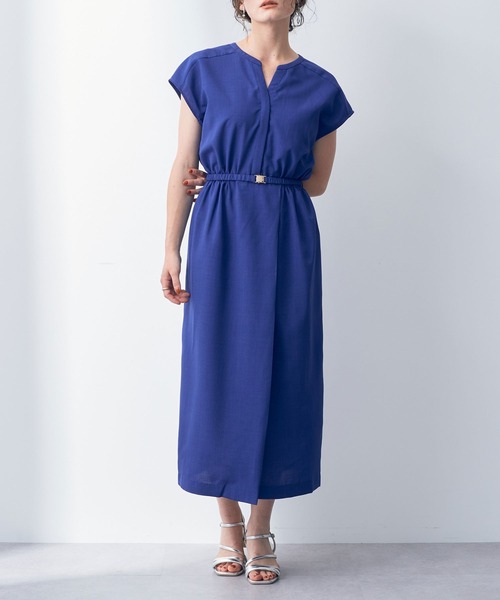 ベルト付きワンピース