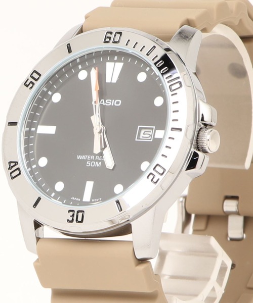 CASIO(カシオ)の「CASIO カシオ / 腕時計 アナログ クォーツ ラバーベルト 日常生活強化防水 ラウンドフェイス /// MTPシリーズ(アナログ腕時計・レディース・カーキ/ブラック×シルバー/サンドベージュ/シルバー×ブルー・FREE)」の10枚目の写真