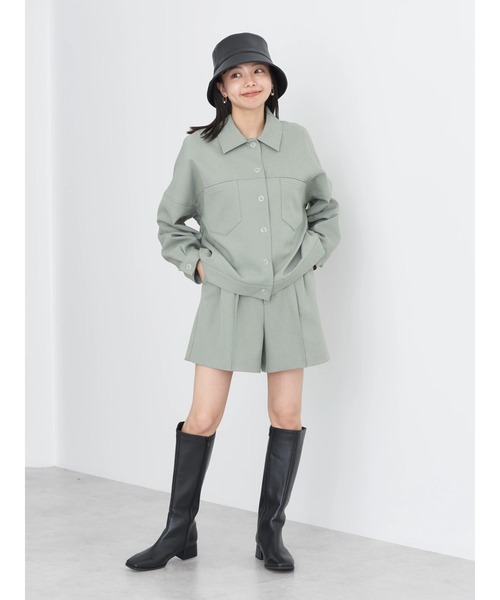 earth music&ecology（アースミュージックアンドエコロジー）の「ショート丈カバーオール（カバーオール・レディース・モカ/カーキ・FREE）」の6枚目の写真