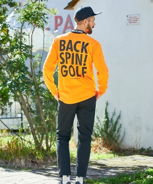 RAWLIFE（ロウライフ）の「BACK SPIN!GOLF/バックスピンゴルフ/BACK LOGO LONG T-shirt（BSBB01W717）（Tシャツ/カットソー・メンズ・ホワイト/イエロー/オレンジ/ブラック・XL/L/S/M）」の4枚目の写真