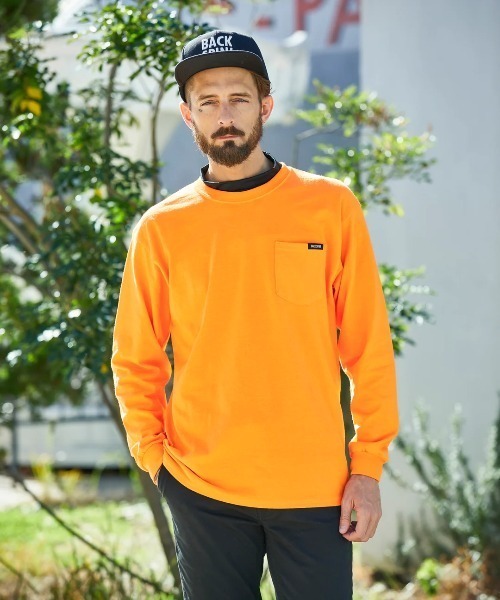 RAWLIFE（ロウライフ）の「BACK SPIN!GOLF/バックスピンゴルフ/BACK LOGO LONG T-shirt（BSBB01W717）（Tシャツ/カットソー・メンズ・ホワイト/イエロー/オレンジ/ブラック・XL/L/S/M）」の5枚目の写真