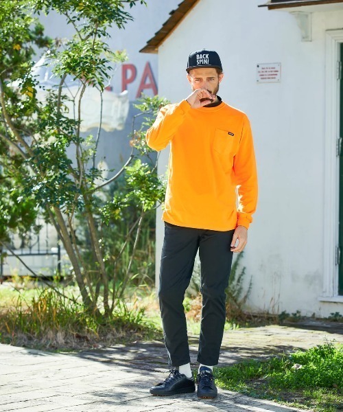 RAWLIFE（ロウライフ）の「BACK SPIN!GOLF/バックスピンゴルフ/BACK LOGO LONG T-shirt（BSBB01W717）（Tシャツ/カットソー・メンズ・ホワイト/イエロー/オレンジ/ブラック・XL/L/S/M）」の7枚目の写真