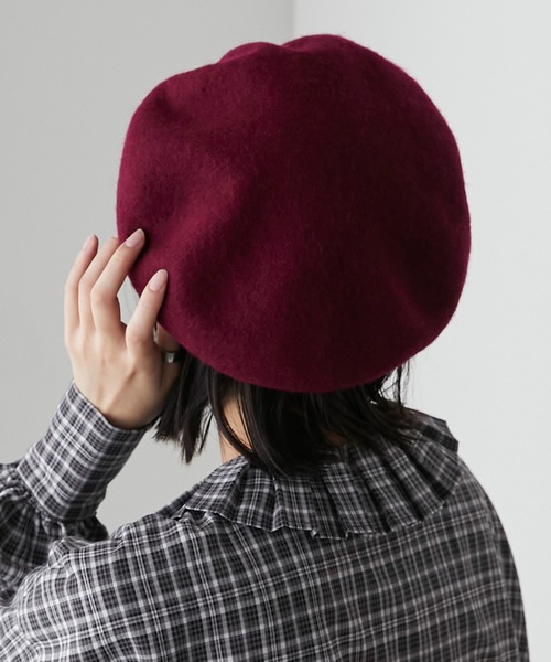 BONLECILL(ボンルシール)の「バスクベレー帽(ハンチング/ベレー帽・レディース・ワイン/キャメル/ブラック/ネイビー/アイボリー/グレー・FREE)」の6枚目の写真
