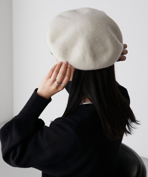 BONLECILL(ボンルシール)の「バスクベレー帽(ハンチング/ベレー帽・レディース・ワイン/キャメル/ブラック/ネイビー/アイボリー/グレー・FREE)」の2枚目の写真