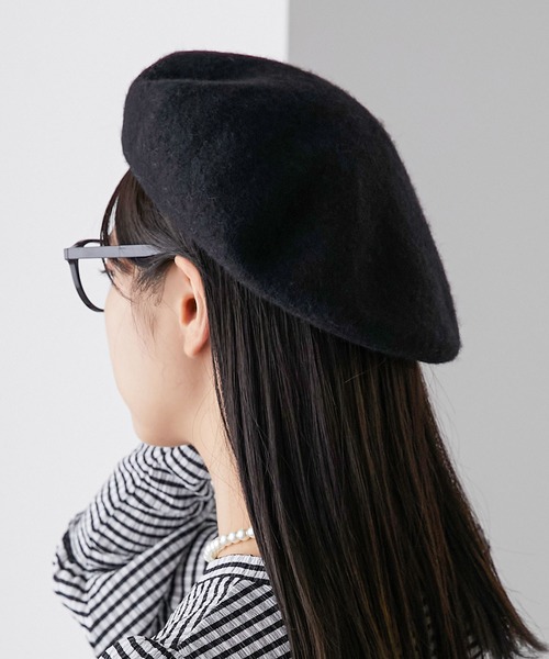 BONLECILL(ボンルシール)の「バスクベレー帽(ハンチング/ベレー帽・レディース・ワイン/キャメル/ブラック/ネイビー/アイボリー/グレー・FREE)」の1枚目の写真