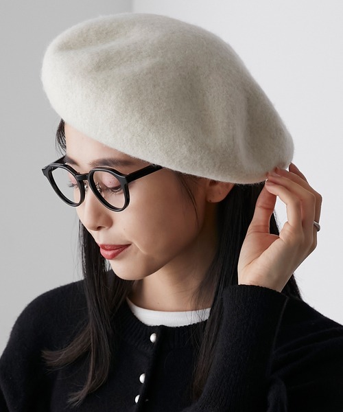 BONLECILL(ボンルシール)の「バスクベレー帽(ハンチング/ベレー帽・レディース・ワイン/キャメル/ブラック/ネイビー/アイボリー/グレー・FREE)」の8枚目の写真