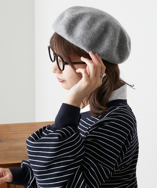 BONLECILL(ボンルシール)の「バスクベレー帽(ハンチング/ベレー帽・レディース・ワイン/キャメル/ブラック/ネイビー/アイボリー/グレー・FREE)」の21枚目の写真