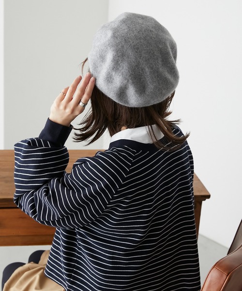 BONLECILL(ボンルシール)の「バスクベレー帽(ハンチング/ベレー帽・レディース・ワイン/キャメル/ブラック/ネイビー/アイボリー/グレー・FREE)」の22枚目の写真