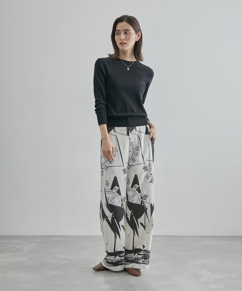 ROPE'（ロペ）の「【イタリア製】ソフトコットンクルーネックニットソー（ニット/セーター・レディース・ブラック/ネイビー/キナリ・FREE）」の19枚目の写真