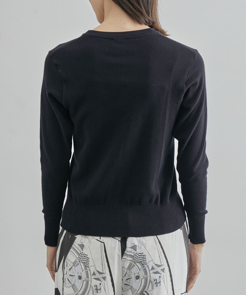 ROPE'（ロペ）の「【イタリア製】ソフトコットンクルーネックニットソー（ニット/セーター・レディース・ブラック/ネイビー/キナリ・FREE）」の14枚目の写真
