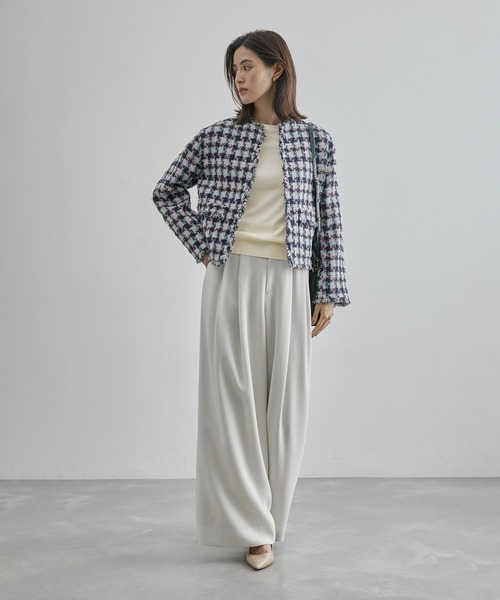 ROPE'（ロペ）の「【イタリア製】ソフトコットンクルーネックニットソー（ニット/セーター・レディース・ブラック/ネイビー/キナリ・FREE）」の5枚目の写真