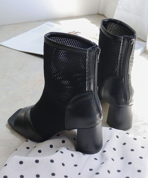 LOVEHUNTER（ラブハンター）の「スタイルアップ メッシュブーツサンダル（サンダル・レディース・ブラック/アイボリー・LL/L/M/S）」の6枚目の写真