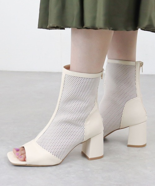 LOVEHUNTER（ラブハンター）の「スタイルアップ メッシュブーツサンダル（サンダル・レディース・ブラック/アイボリー・LL/L/M/S）」の10枚目の写真