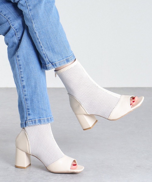 LOVEHUNTER（ラブハンター）の「スタイルアップ メッシュブーツサンダル（サンダル・レディース・ブラック/アイボリー・LL/L/M/S）」の11枚目の写真