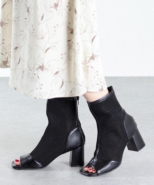 LOVEHUNTER（ラブハンター）の「スタイルアップ メッシュブーツサンダル（サンダル・レディース・ブラック/アイボリー・LL/L/M/S）」の9枚目の写真