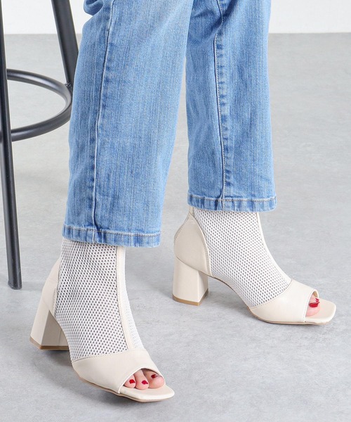 LOVEHUNTER（ラブハンター）の「スタイルアップ メッシュブーツサンダル（サンダル・レディース・ブラック/アイボリー・LL/L/M/S）」の14枚目の写真