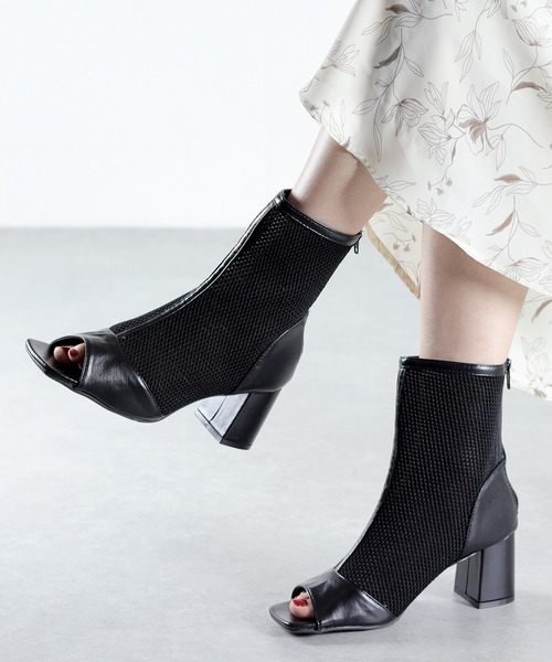 LOVEHUNTER（ラブハンター）の「スタイルアップ メッシュブーツサンダル（サンダル・レディース・ブラック/アイボリー・LL/L/M/S）」の16枚目の写真