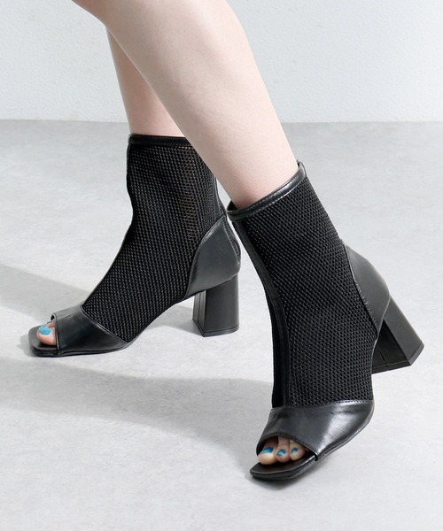 LOVEHUNTER（ラブハンター）の「スタイルアップ メッシュブーツサンダル（サンダル・レディース・ブラック/アイボリー・LL/L/M/S）」の17枚目の写真