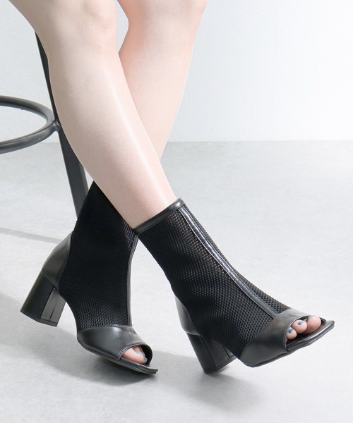 LOVEHUNTER（ラブハンター）の「スタイルアップ メッシュブーツサンダル（サンダル・レディース・ブラック/アイボリー・LL/L/M/S）」の18枚目の写真