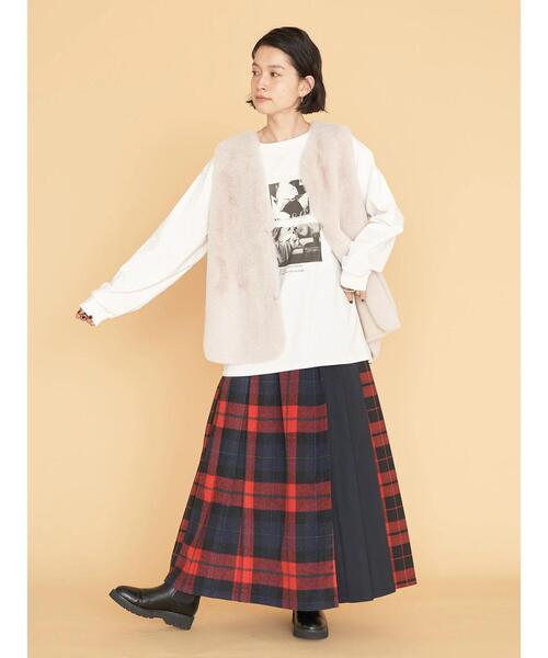 AMERICAN HOLIC（アメリカンホリック）の「アソートチェックプリーツスカート（スカート・レディース・パープル/ブラウン/イエロー/レッド・M/L）」の20枚目の写真