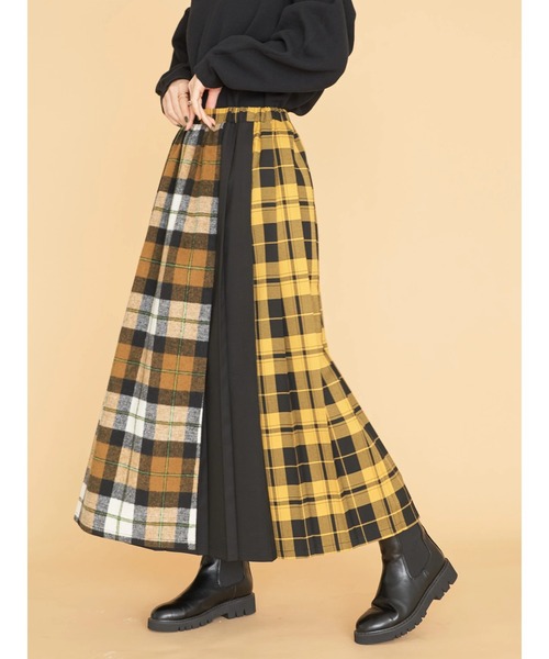 AMERICAN HOLIC（アメリカンホリック）の「アソートチェックプリーツスカート（スカート・レディース・パープル/ブラウン/イエロー/レッド・M/L）」の4枚目の写真