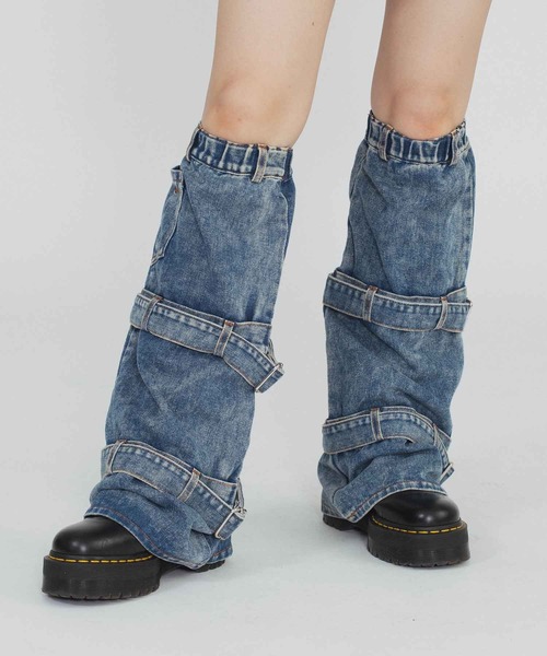 X-girl（エックスガール）の「DENIM LEG WARMER（レッグウォーマー・レディース・インディゴブルー/ブラック・ONE SIZE）」の16枚目の写真