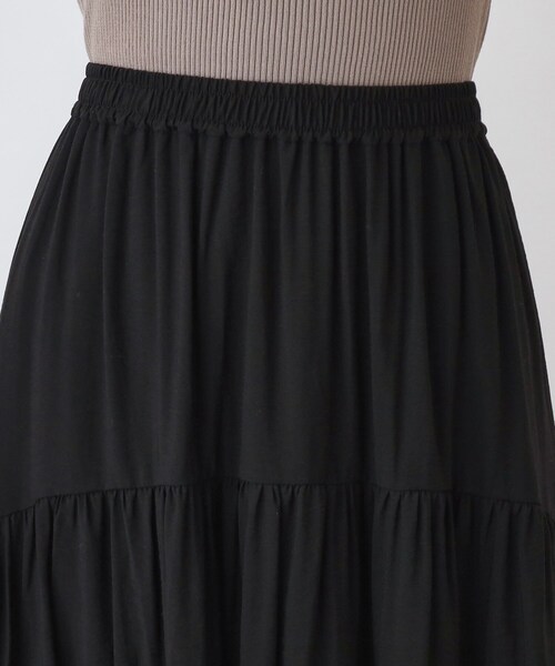 THE SHOP TK （ザ ショップ ティーケー ）の「◆ラウンドギャザースカート【洗濯機洗い可】（スカート・レディース・ブラック/アイボリー・13/12）」の7枚目の写真