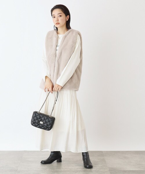 THE SHOP TK （ザ ショップ ティーケー ）の「◆ラウンドギャザースカート【洗濯機洗い可】（スカート・レディース・ブラック/アイボリー・13/12）」の18枚目の写真