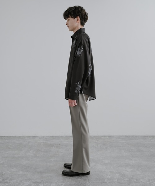 Rocky Monroe(ロッキーモンロー)の「オーバーサイズ総柄長袖シャツ(シャツ/ブラウス・メンズ・グレー/ホワイト×グレー/ブラック×ブルー/ブラック×グレー/パープル/ベージュ/ホワイト×ブルー・M/L)」の22枚目の写真
