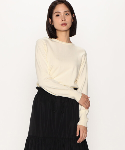 COMME CA ISM(コムサイズム)の「ベーシック クルーネックニット(ニット/セーター・レディース・ホワイト/ライトグレー/ブラック/ブルー・MEDIUM/LARGE)」の2枚目の写真